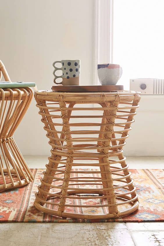 rattan chair side table