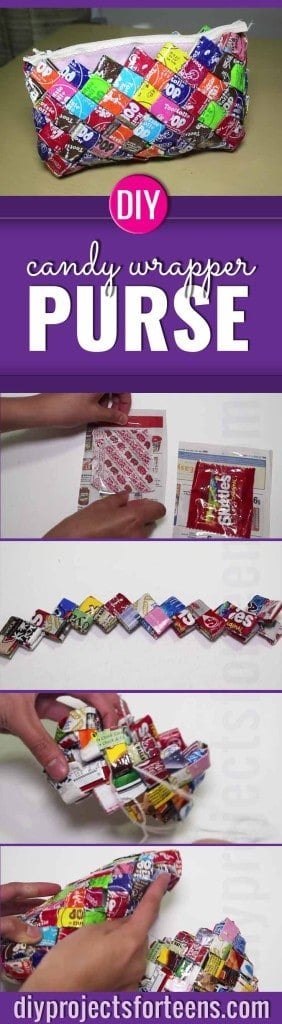 diy-candy-wrapper-purse-1-33 Brilliant and Colorful Crafts For Teens to Realize