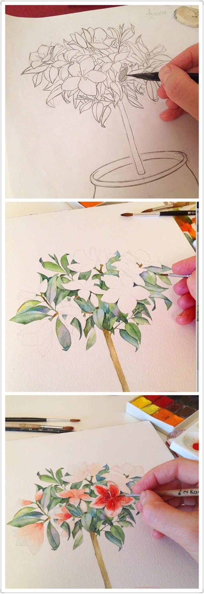 2. DRAW A FLOWER IN A POT AND ADD GORGEOUS TONES