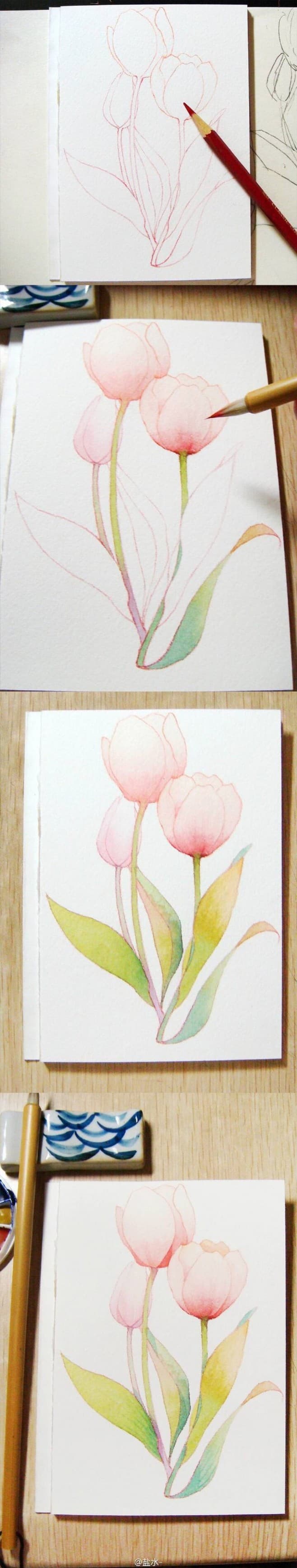 7. START WITH SOME SIMPLE FLOWERS LIKE A BOUQUET OF SPRING TULIPS