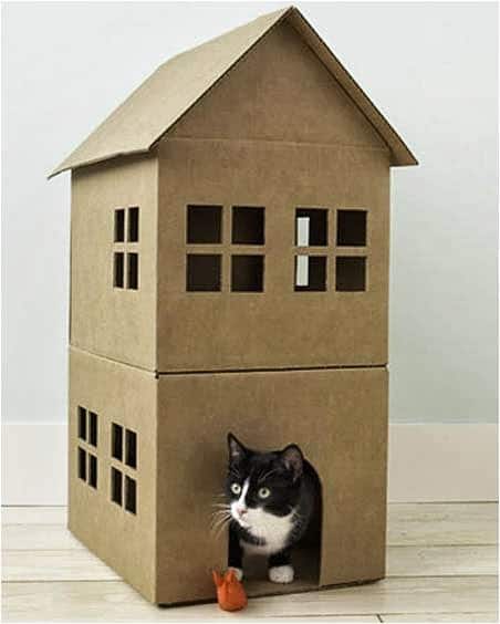 Cardboard-cat-house-