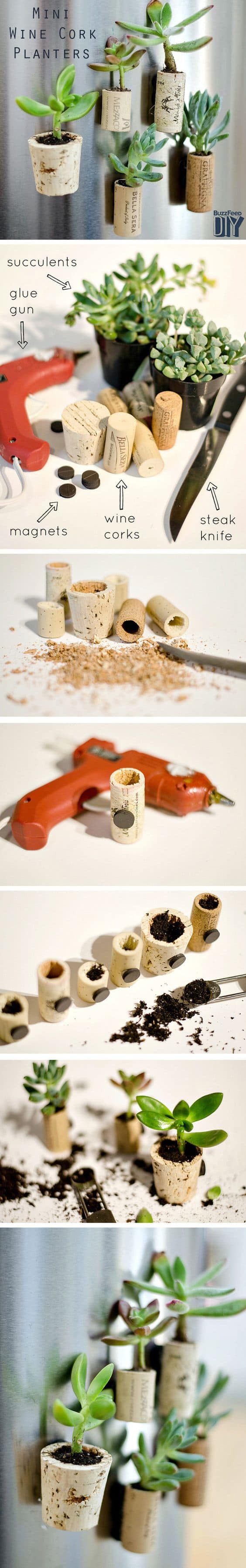 LEARN THE STEP BY STEP TUTORIAL ON HOW TO MAKE DIY WINE CORK PLANTERS