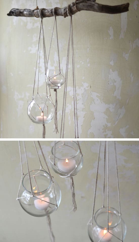 Rustic-Tree-Branch-Candle-Hanger