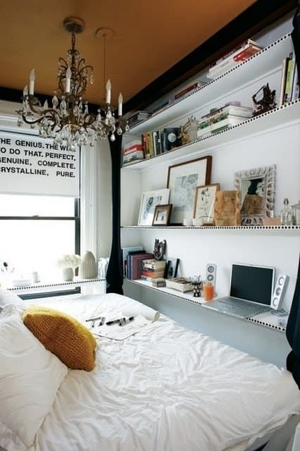 26. create an office area on the wall of your bedroom