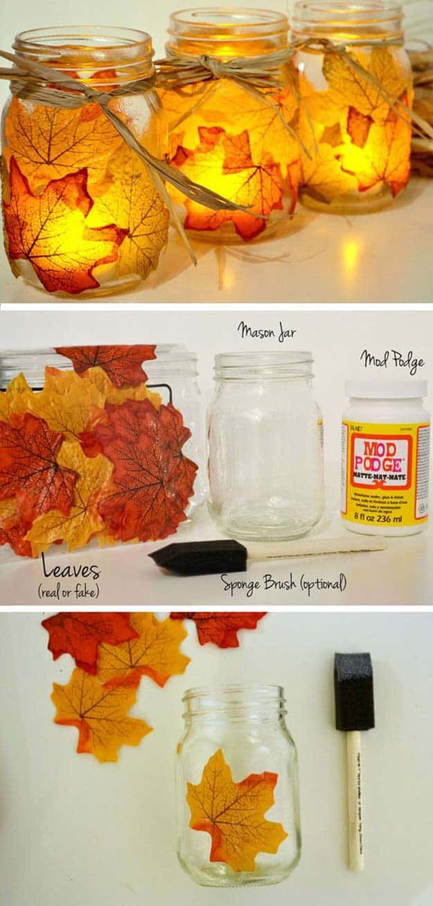 diy-crafts-for-fall-autumn-leaf-mason-jar-candle-holder