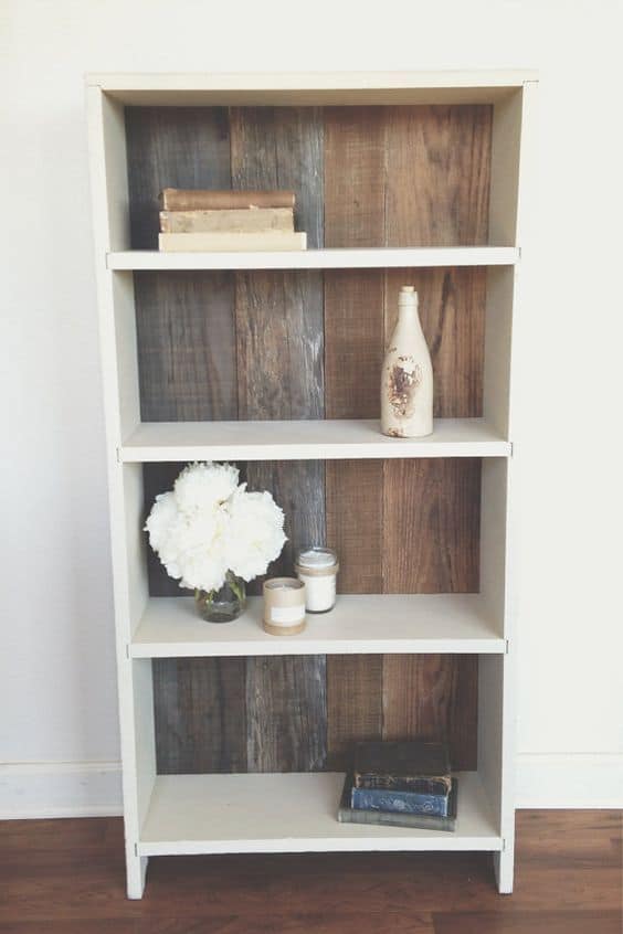 Reshape a plane bookshelves with wooden textures