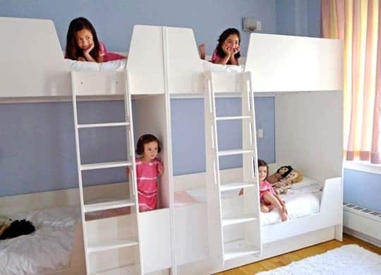 15. Double bunk beds for big happy families