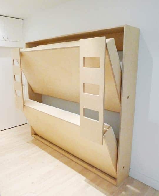 14. Space saving idea provides a bunk bed option