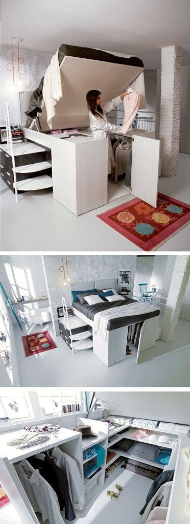 7. One room apartment a smart storage - sleeping solution is ideal