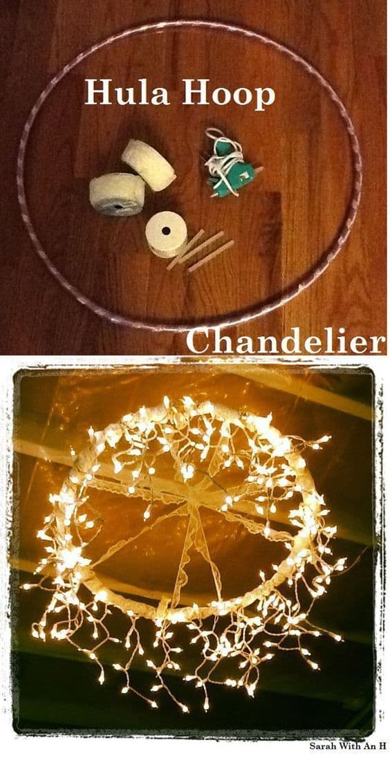 clever christmas light chandelier