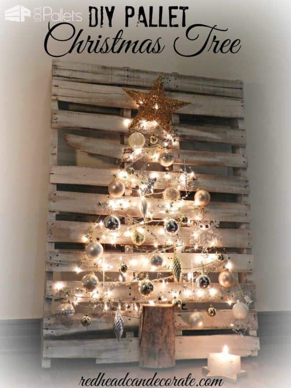 1. SIMPLE DISTRESSED PALLET TREE IN SILVER COAT