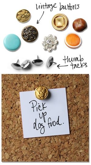 9. USE VINTAGE BUTTONS TO SHAPE REALLY COOL PINS