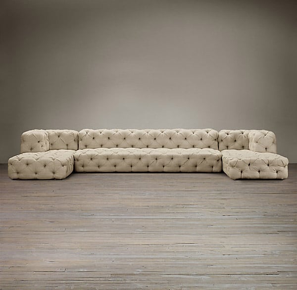 22. ELEGANT U-SHAPED SOFA UPHOLSTERED 