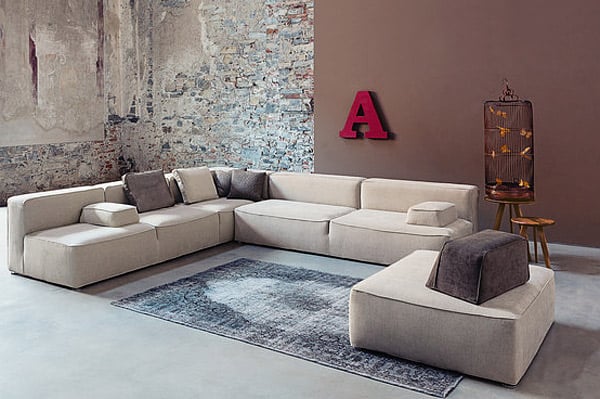 23. BEAUTIFUL NEUTRAL GLAM 257 FLOOR SOFA