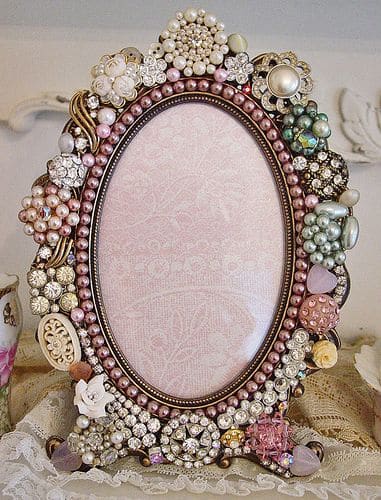 5. EMBELLISH A MIRROR FRAME WITH BEADS AND FABRIC