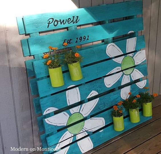 63. PALLET SIGN AND GARDEN PLANTER