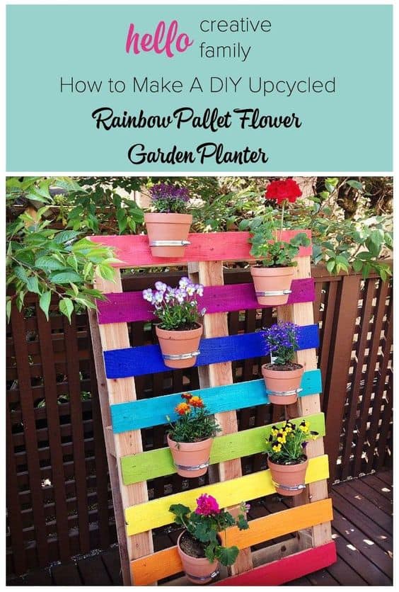 64. RAINBOW PALLET PLANTER