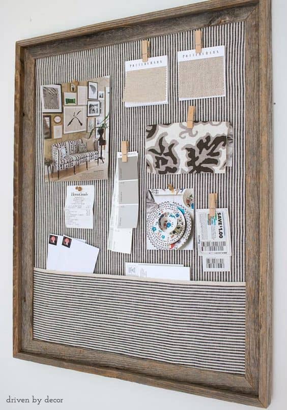14. FRAME YOUR CORK-BOARD AND COMPLEMENT WITH TEXTILES