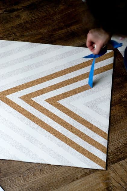 13. PAINT A CHEVRON PATTERN WITH SPRAY PAINT