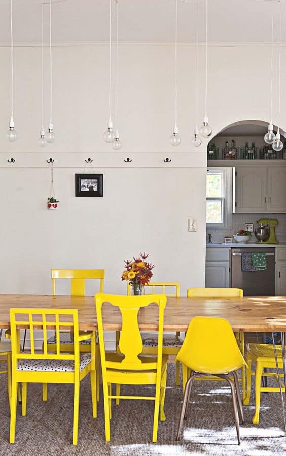 9. STRENGTH IN JOYFUL YELLOW dinning chairs