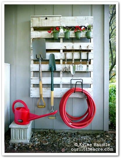 79. PALLET GARDEN AND GARDEN TOOL ORGANIZER