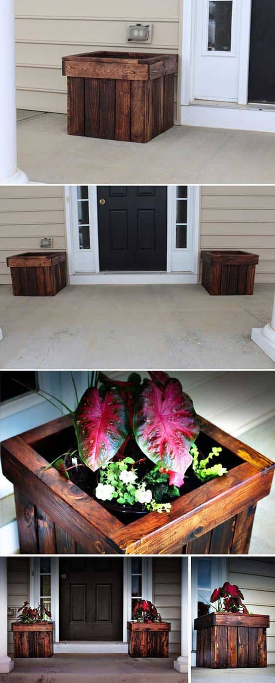 87. PALLET BOX PLANTER DECORATION