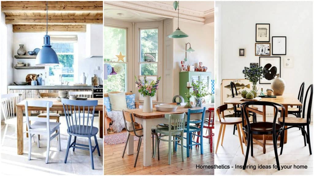 23 Spectacularly Mismatched Dining Chairs Compositions