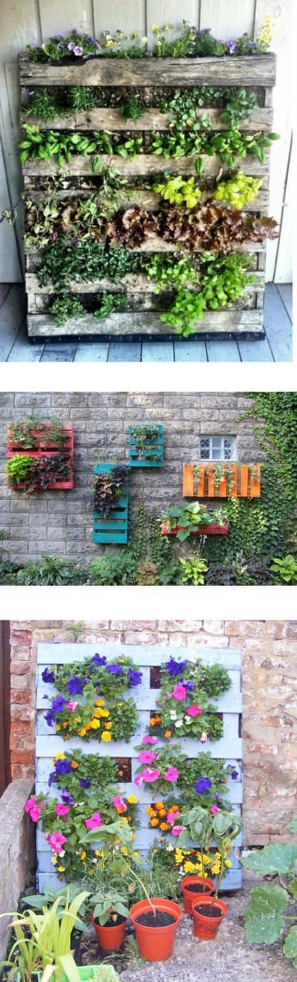 6. VERTICAL PALLET GARDENS FOR YOUR WALLS
