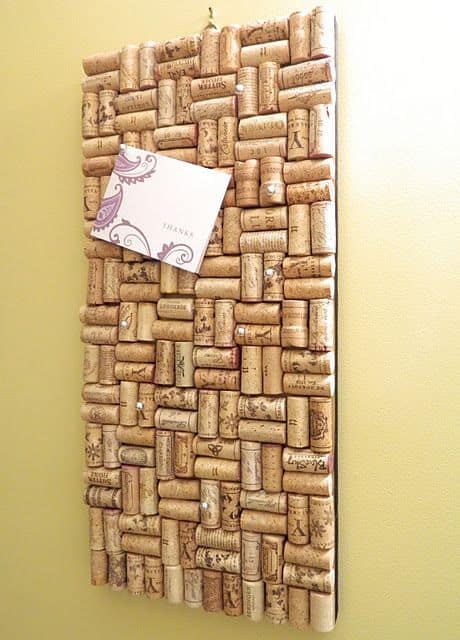 7. USE WINE CORKS WITH A COOL PATTERN AS A BOARD