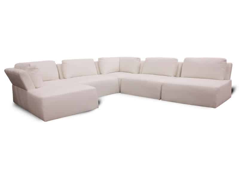 4. IMPECCABLE WHITE L-SHAPED SOFA