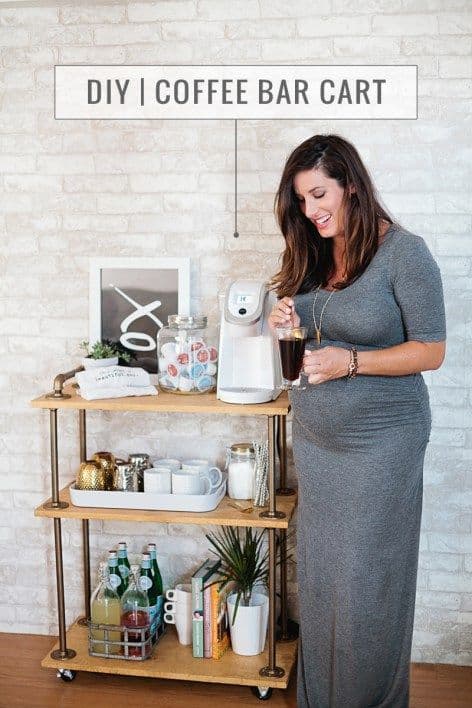 29. SIMPLE IRON AND WOOD COFFEE BAR CART