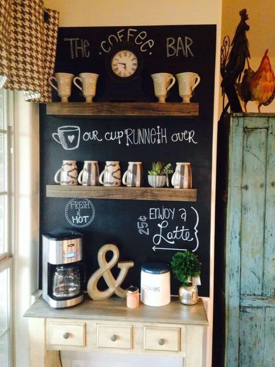 42. CHALKBOARD AND FLOATING SHELVES