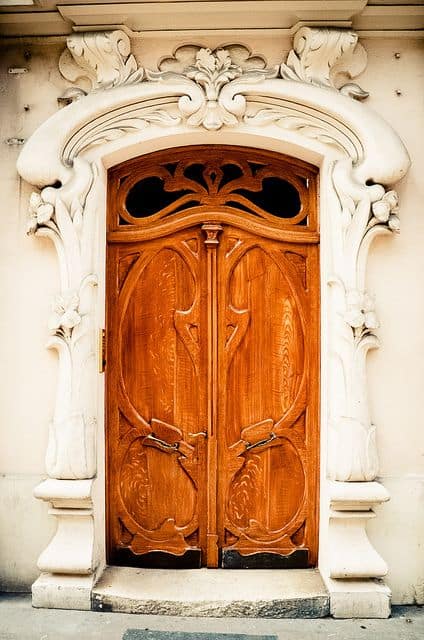 carved door in france