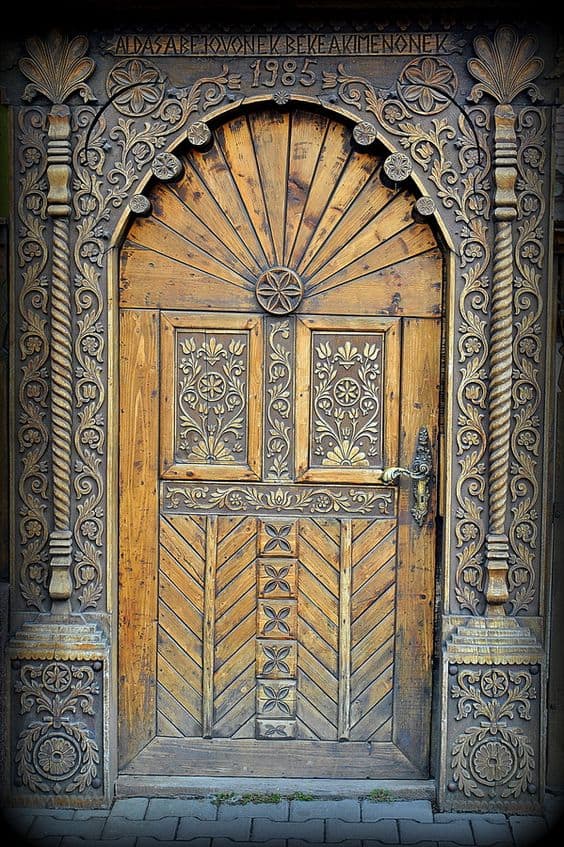 carved wooden door