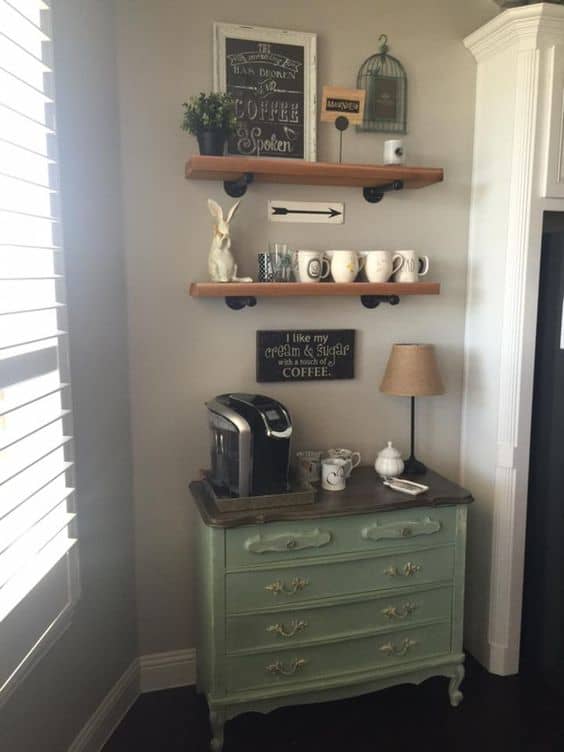 32. SHABBY CHIC IN A DIY COFFEE BAR