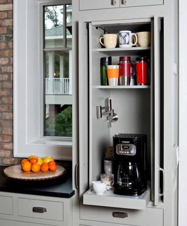 16. SIMPLE HIDEAWAY DIY COFFEE BAR 