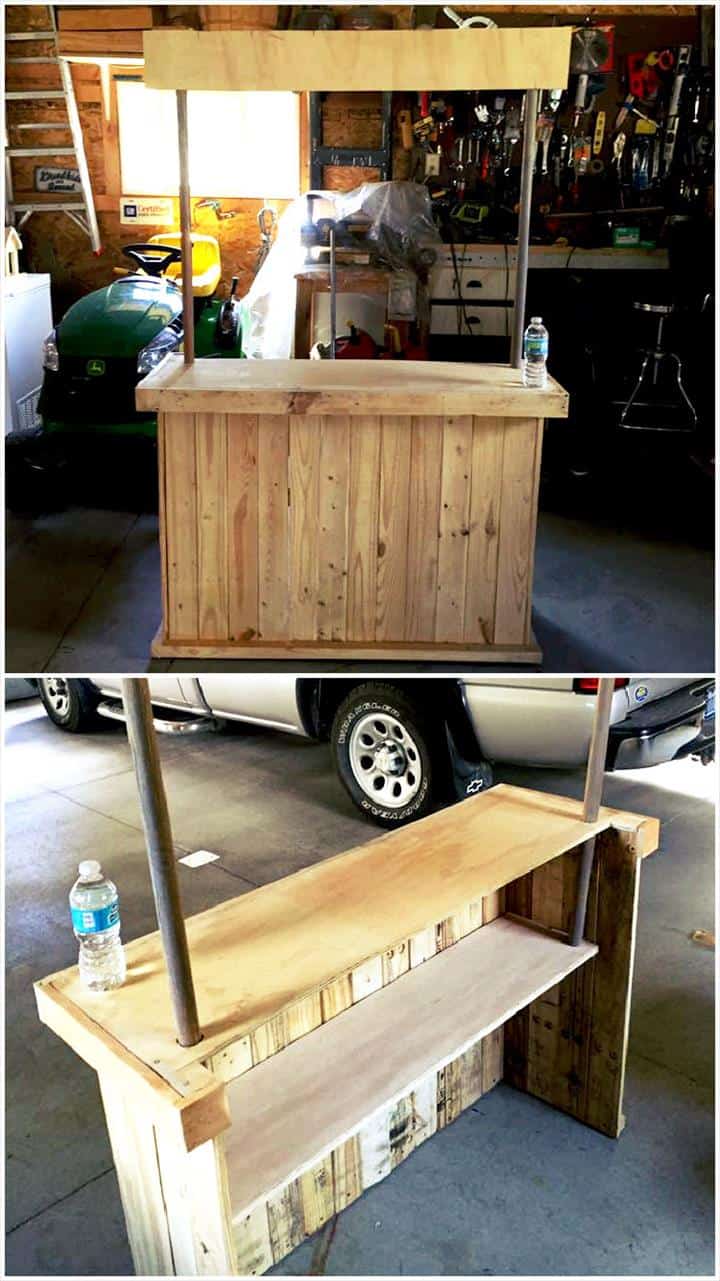 pallet and metal pipe bar