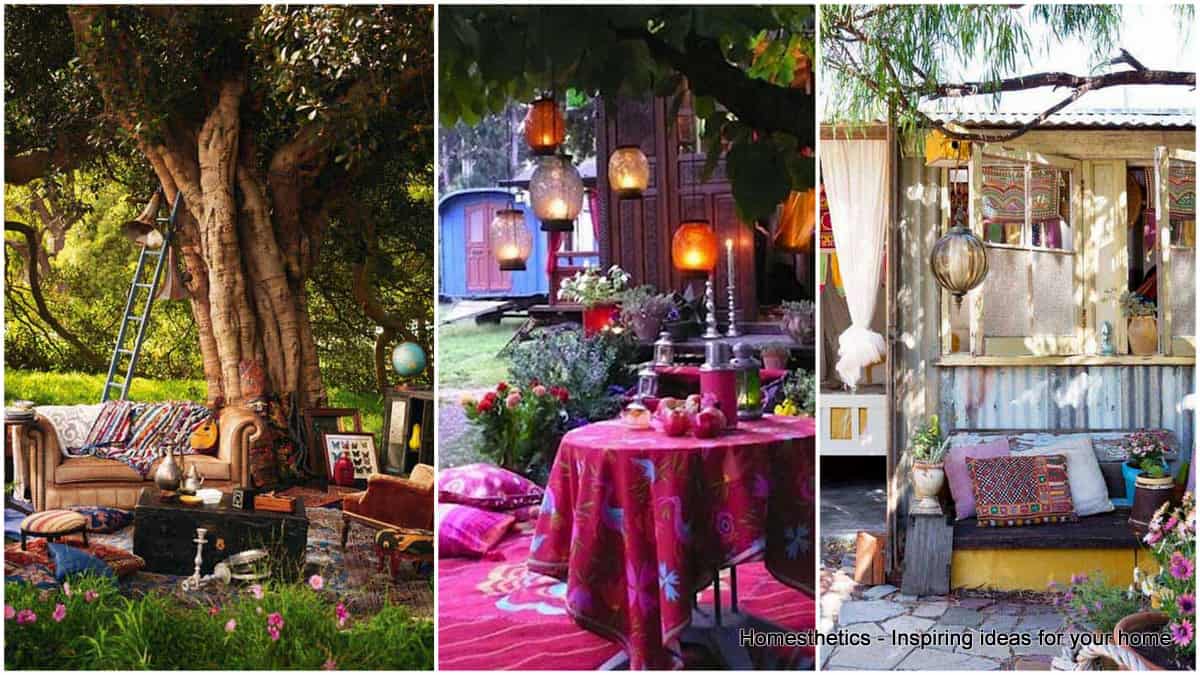 34 Colorful Bohemian Garden Designs to Embrace