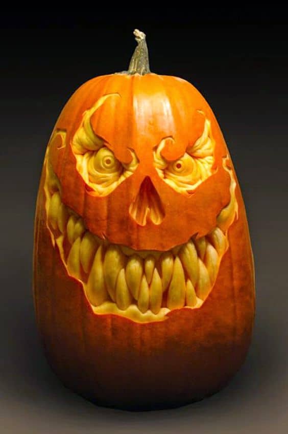 37. ONE PUMPKIN CARVING ART PIECE THAT WILL SCARE YOUR GUESTS