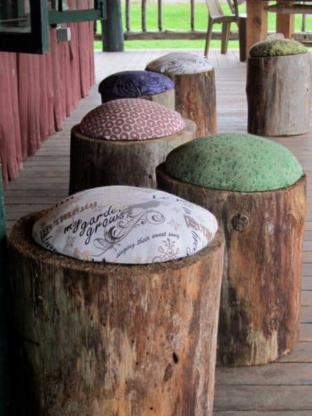 1. CREATE RUSTIC LOG STOOLS