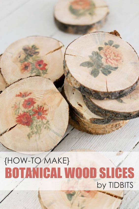 8. DIY BOTANICAL WOOD SLICES