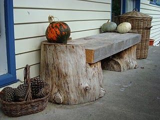 3. LOG PORCH BENCH