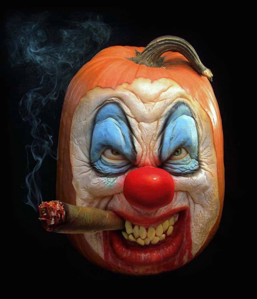 35. REALIST CLOWN PUMPKIN CARVING