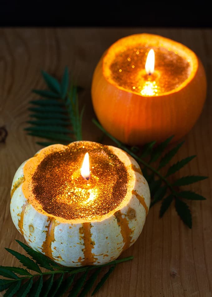 GiltterCandleCarvedPumpkins