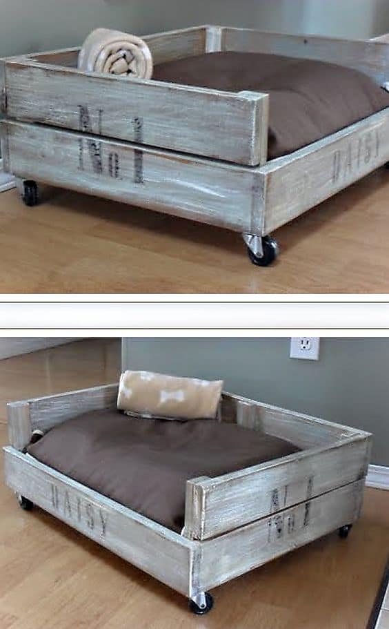 1. SHABBY CHIC CRATE DOG BED