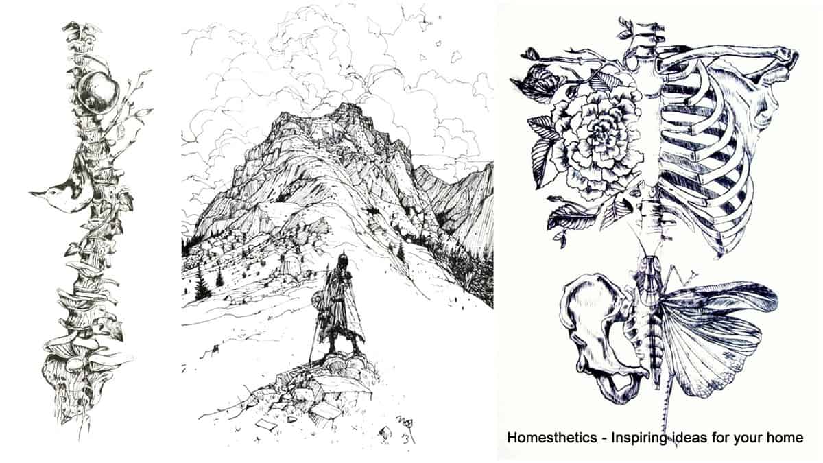 Incredible Pencil Sketches of Winter Scenes (16 pieces)