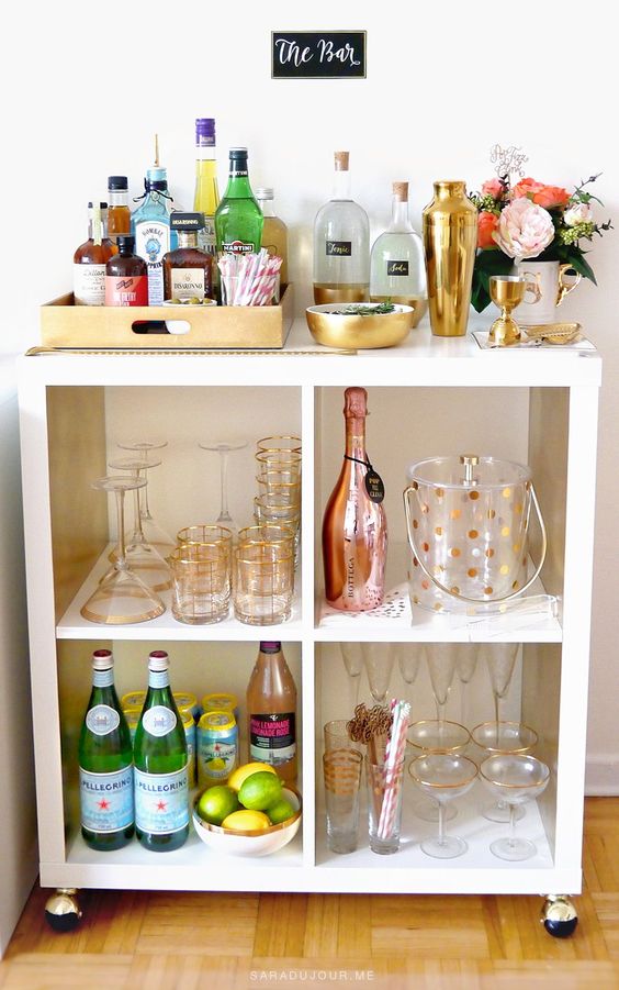 14. SMALL BAR CART IKEA HACK