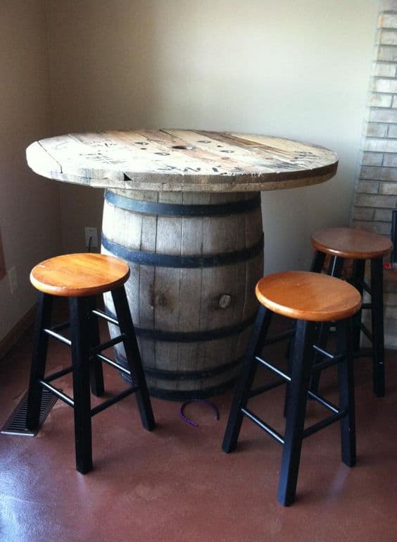 18. RUGGED ROUND WOODEN BAR