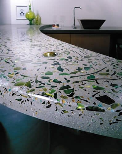 40. ATTRACTIVE CONCRETE MOSAIC BAR TOP 