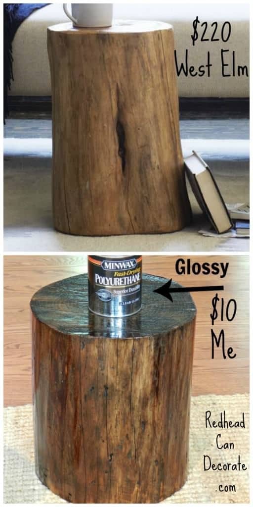 17. RAW PIECE OF WOOD TURNED INTO A FURNITURE ITEM